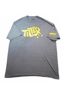 Fortnite Tilted Graphic T-Shirt 2XL Gray Yellow